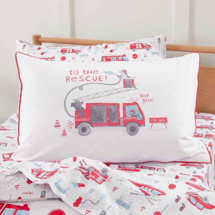 Pillowcases |  Transport Rescue Crew Text Pillowcase Kids Bedlinen Pillowcases