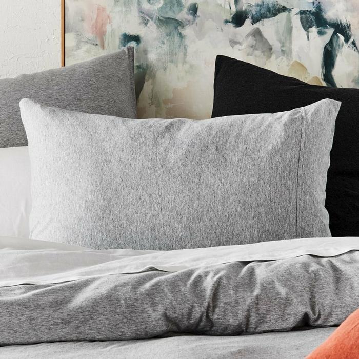 Pillowcases |  Ultra Soft Jersey Grey Marble Pillowcase Bedlinen Pillowcases