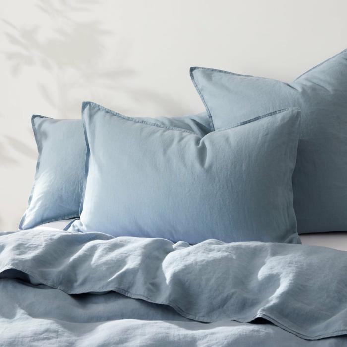 Pillowcases |  Vintage Washed Linen Dusk Blue Pillowcases Bedlinen Pillowcases