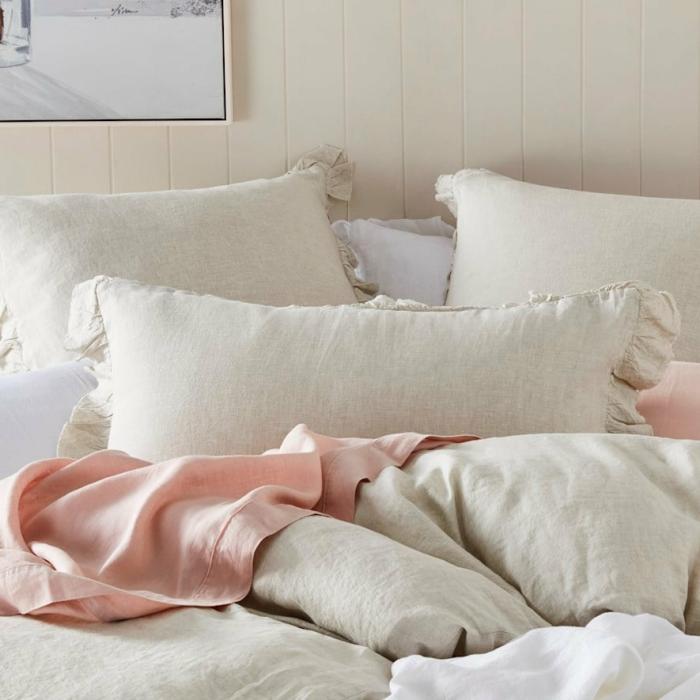 Pillowcases |  Vintage Washed Linen Linen Ruffle Pillowcase Bedlinen Pillowcases