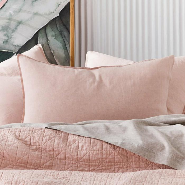 Pillowcases |  Vintage Washed Linen Nude Pink Pillowcase Bedlinen Pillowcases