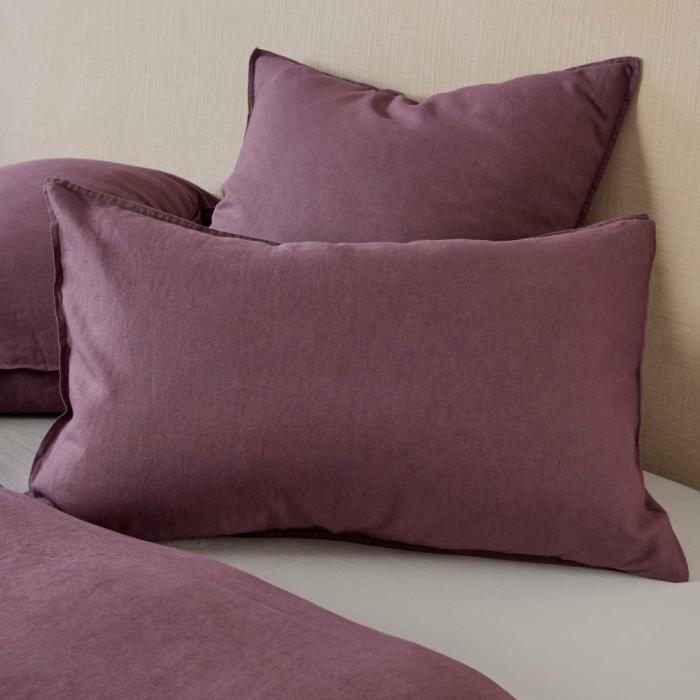 Pillowcases |  Vintage Washed Linen Plum Pillowcases Bedlinen Pillowcases