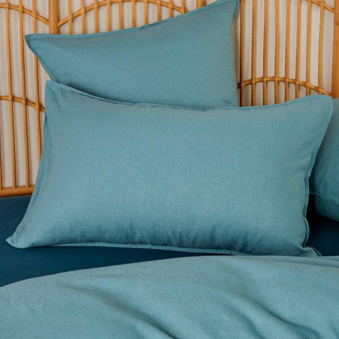 Pillowcases |  Vintage Washed Linen Reef Blue Pillowcases Bedlinen Pillowcases