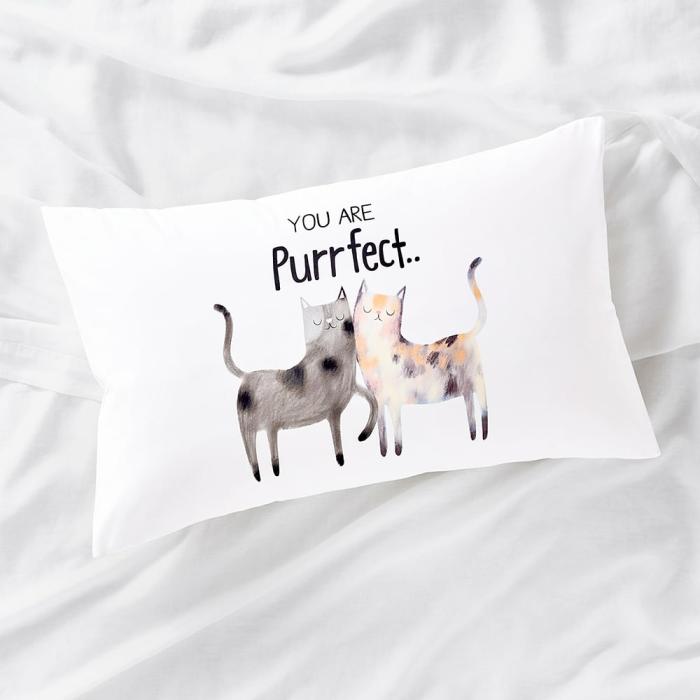 Pillowcases |  You Are Purrfect Text Pillowcase Bedlinen Pillowcases