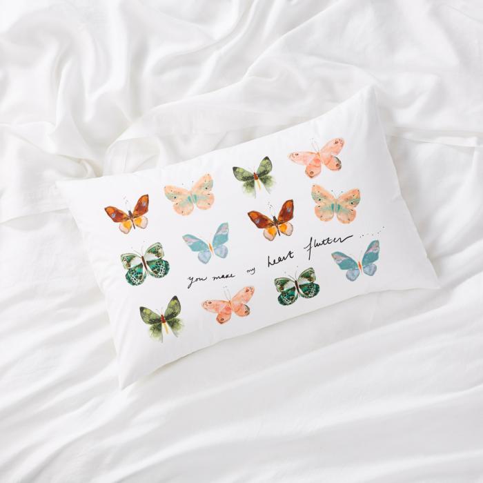 Pillowcases |  You Make My Heart Flutter Text Pillowcase Bedlinen Pillowcases