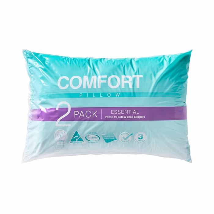 Pillows |  Comfort Essential Pack Of 2 – Standard Pillow Bedding Pillows