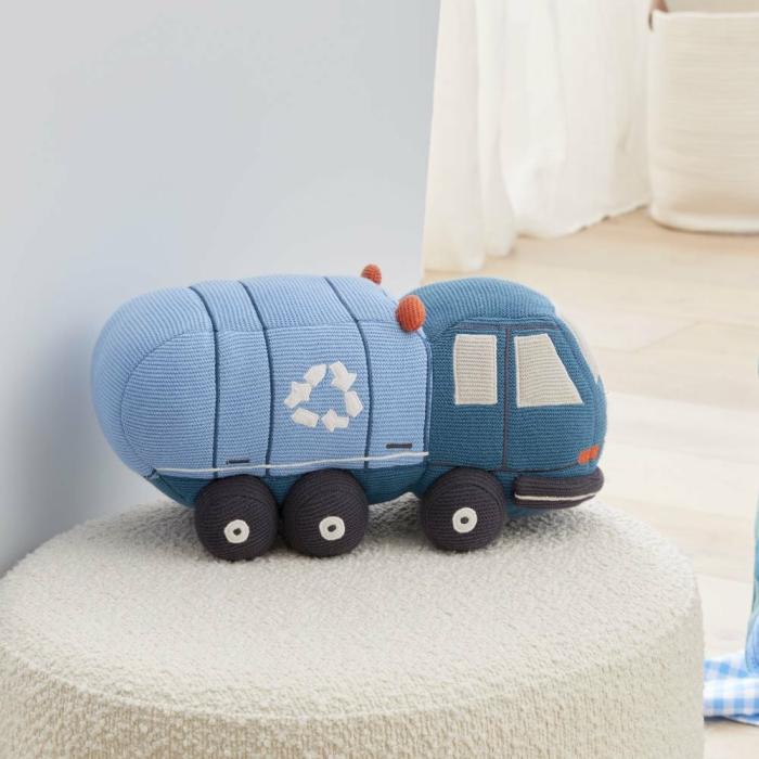 Plush Toys |  Rubbish Truck Blue Knitted Toy Kids Toys Plush Toys