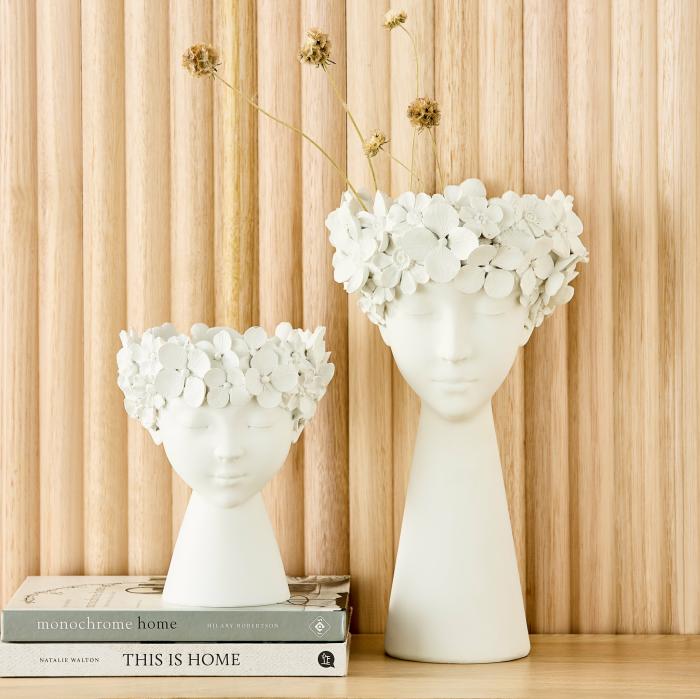 Pots, Vases & Plant Stands |  Adele White Pot Home Styling Pots, Vases & Plant Stands