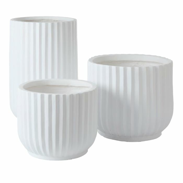 Pots, Vases & Plant Stands |  Apollo Warm White Pot Home Styling Pots, Vases & Plant Stands