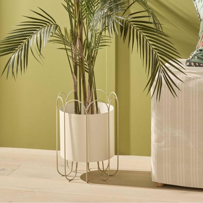 Pots, Vases & Plant Stands |  Colombo Off White & Taupe Plant Stand Home Styling Pots, Vases & Plant Stands