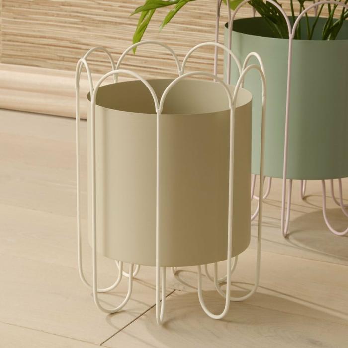 Pots, Vases & Plant Stands |  Colombo Taupe & Off White Plant Stand Home Styling Pots, Vases & Plant Stands