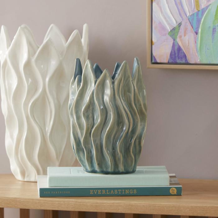 Pots, Vases & Plant Stands |  Ember Teal Crackle Vase Home Styling Pots, Vases & Plant Stands