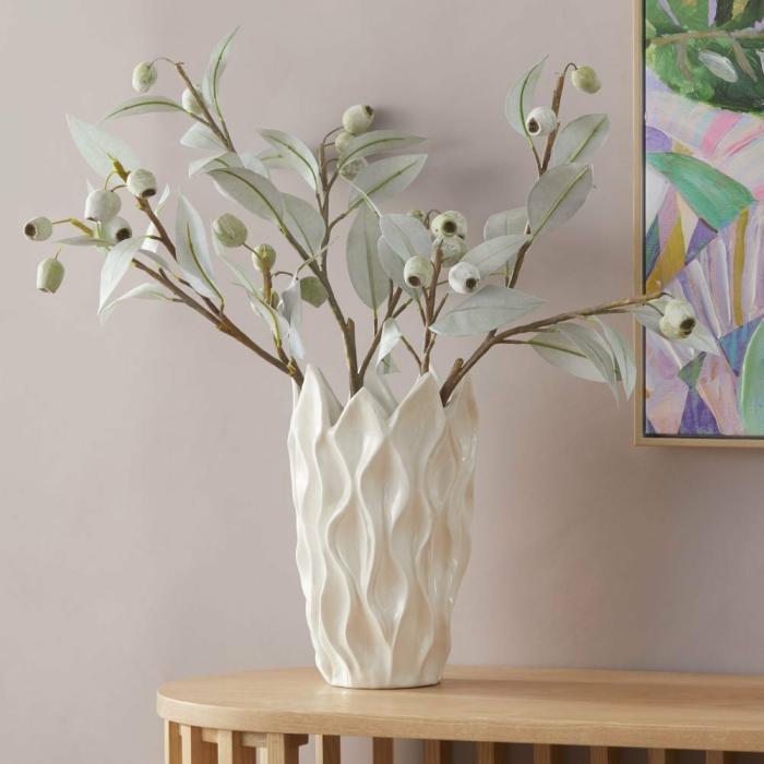 Pots, Vases & Plant Stands |  Ember White Crackle Vase Home Styling Pots, Vases & Plant Stands