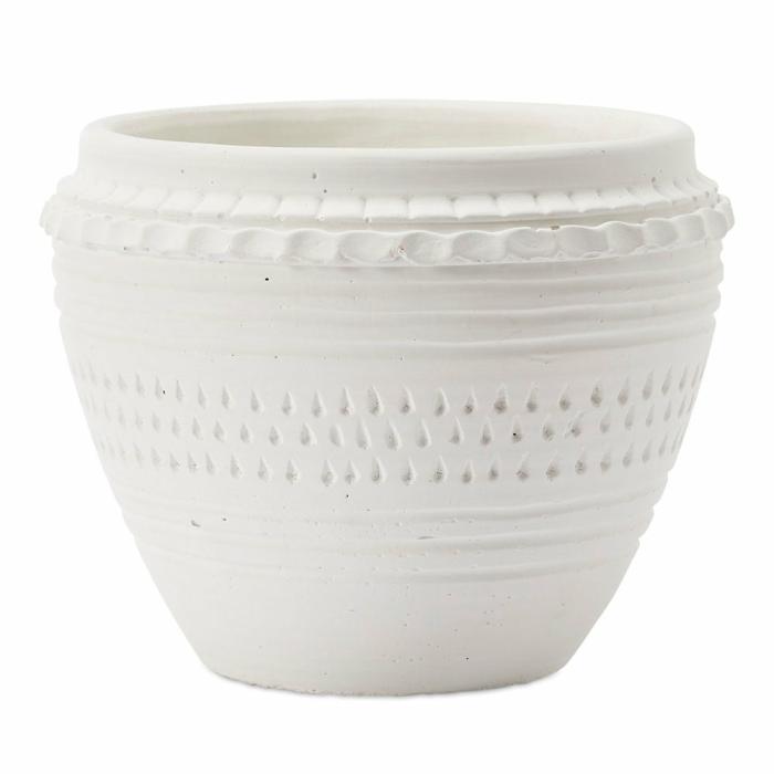 Pots, Vases & Plant Stands |  Embossed White Cone Pot Home Styling Pots, Vases & Plant Stands