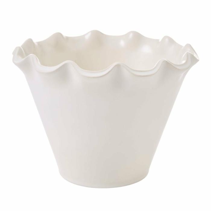 Pots, Vases & Plant Stands |  Frill Off White Pot Home Styling Pots, Vases & Plant Stands