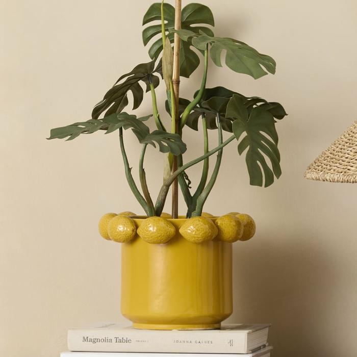 Pots, Vases & Plant Stands |  Lemon Yellow Pot Home Styling Pots, Vases & Plant Stands