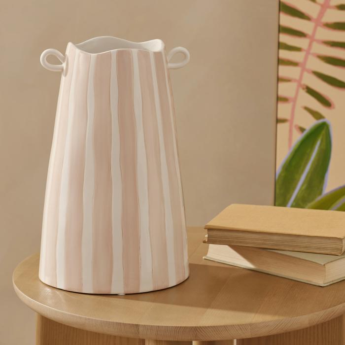 Pots, Vases & Plant Stands |  Lyon Blush Stripe Vase Home Styling Pots, Vases & Plant Stands