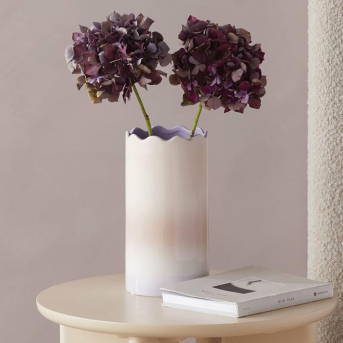 Pots, Vases & Plant Stands |  Ombre Purple & Pink Scallop Vase Home Styling Pots, Vases & Plant Stands