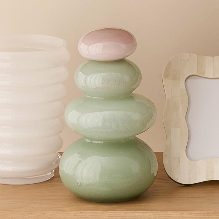 Pots, Vases & Plant Stands |  Pebble Pink & Green Tall Jar Home Styling Pots, Vases & Plant Stands