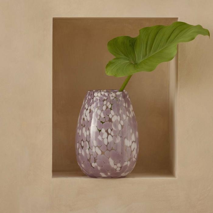 Pots, Vases & Plant Stands |  Speckle Lilac & White Vase Home Styling Pots, Vases & Plant Stands