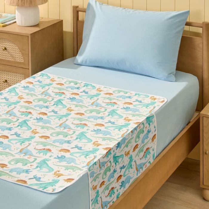 Protectors & Toppers |  Bed Waterproof Dino Top Sheet Protector 2Pk Kids Bedding Protectors & Toppers