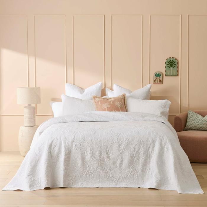 Quilt Covers |  Belle White Quilted Coverlet Separates Bedlinen Coverlets