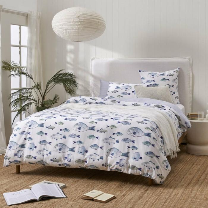 Quilt Covers |  Bluefin Blue Quilt Cover Set + Separates Bedlinen Quilt Covers