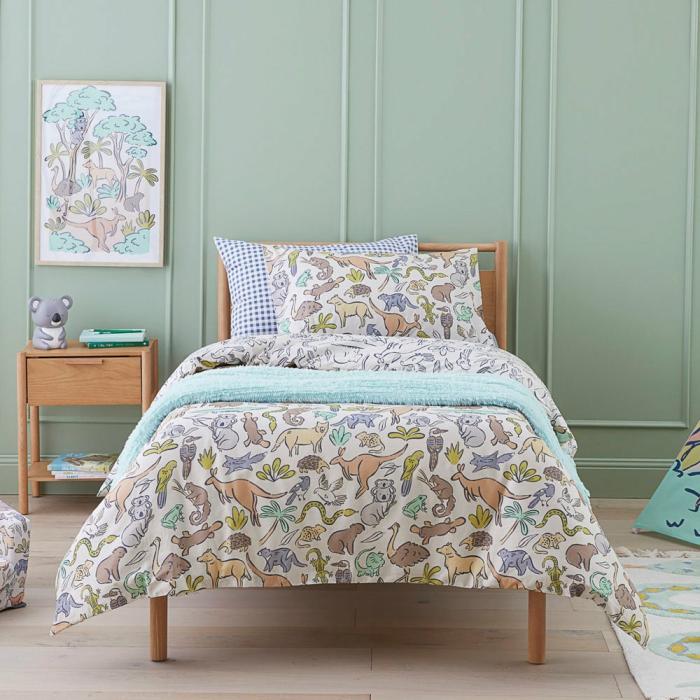 Quilt Covers & Coverlets |  Animals Of Oz Natural Quilt Cover Set Kids Bedlinen Quilt Covers & Coverlets