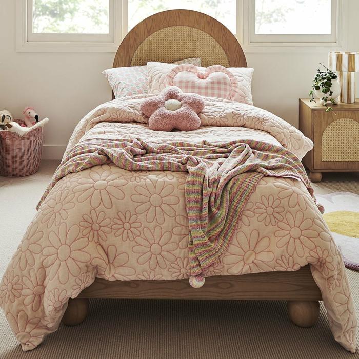 Quilt Covers & Coverlets |  Daisy Soft Blush Quilted Quilt Cover Set Kids Bedlinen Quilt Covers & Coverlets