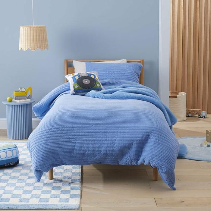 Quilt Covers & Coverlets |  Danny Denim Prewashed Quilted Jersey Quilt Cover Set Kids Bedlinen Quilt Covers & Coverlets