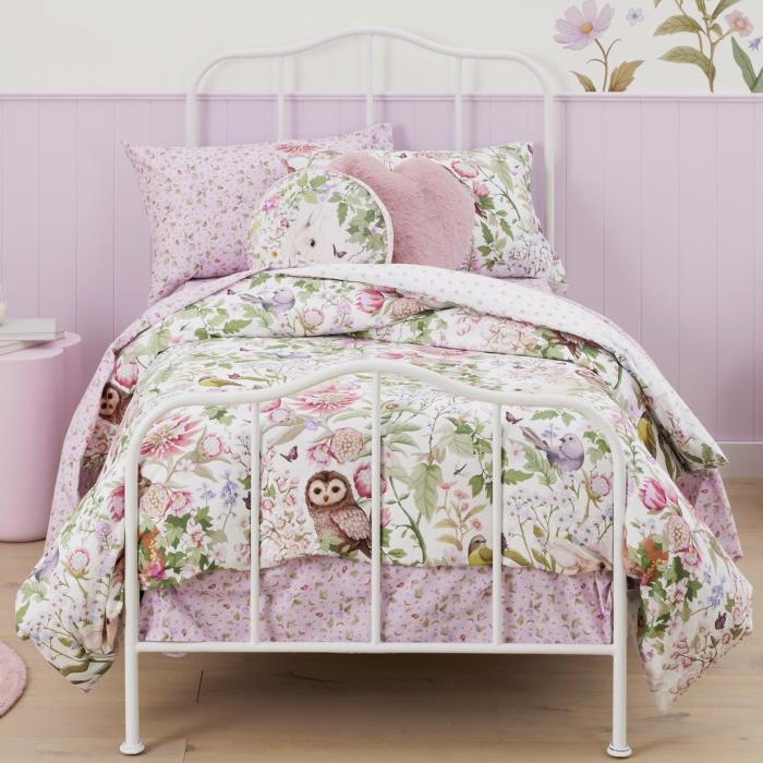 Quilt Covers & Coverlets |  Fleur Harris Woodlands Springtime White Quilt Cover Set Kids Bedlinen Quilt Covers & Coverlets