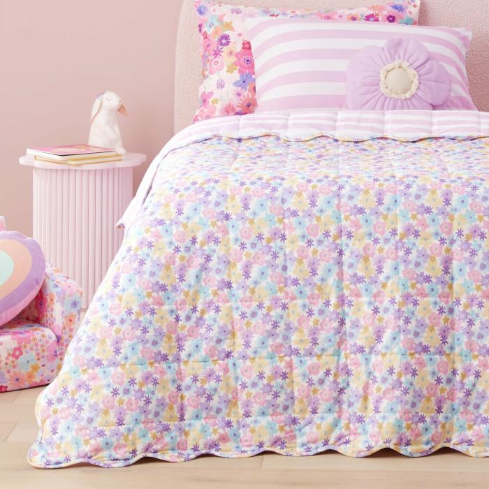 Quilt Covers & Coverlets |  Flora Bright Corduroy Coverlet Kids Bedlinen Quilt Covers & Coverlets