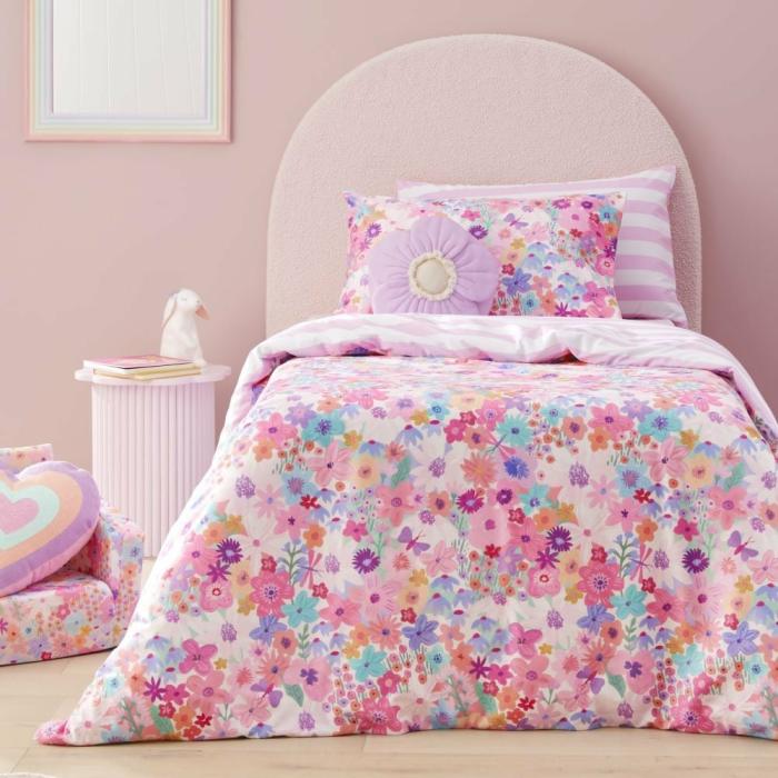 Quilt Covers & Coverlets |  Flora Bright Multi Velvet Quilt Cover Set Kids Bedlinen Quilt Covers & Coverlets