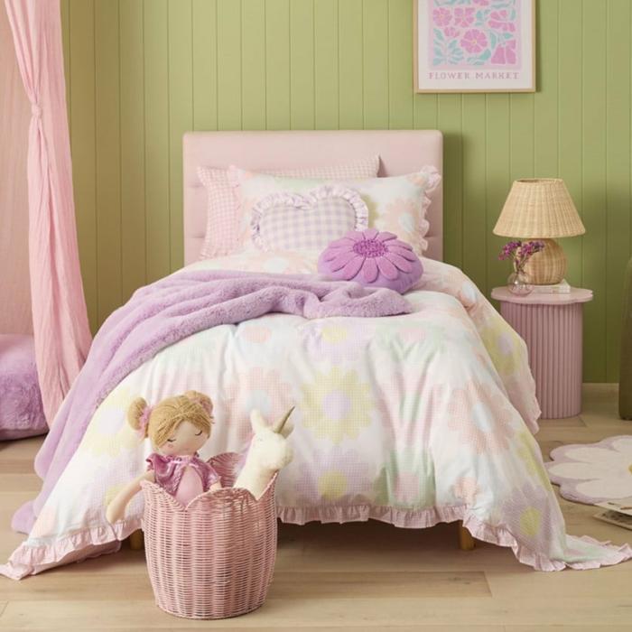 Quilt Covers & Coverlets |  Gingham Flower Ruffle White Quilt Cover Set Kids Bedlinen Quilt Covers & Coverlets