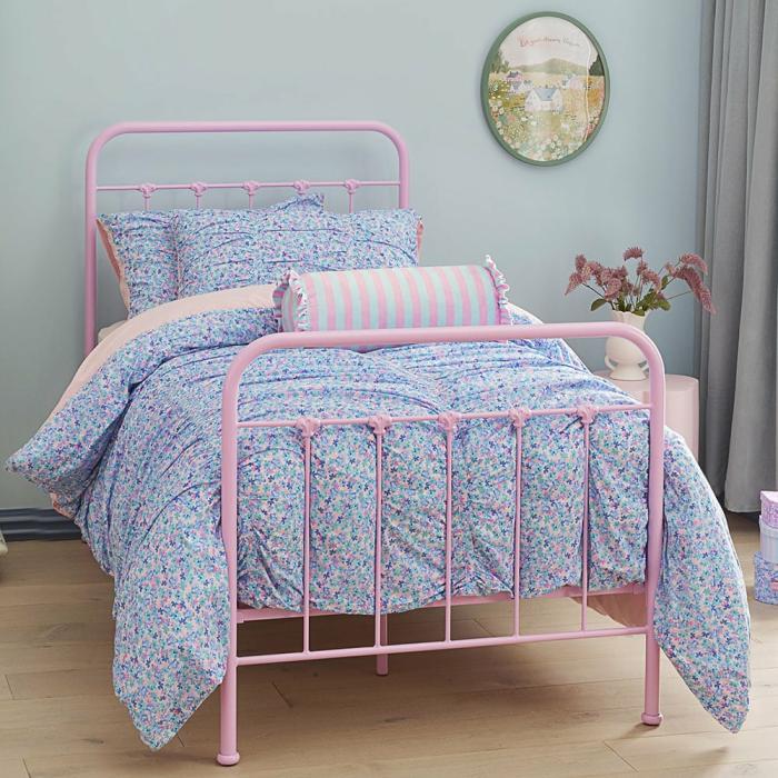 Quilt Covers & Coverlets |  Heirloom Iris Cornflower Ruched Quilt Cover Set Kids Bedlinen Quilt Covers & Coverlets