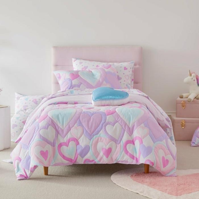 Quilt Covers & Coverlets |  I Heart You Lilac Quilt Cover Set Kids Bedlinen Quilt Covers & Coverlets