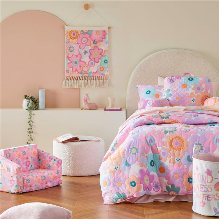 Quilt Covers & Coverlets |  Poppy Floral Quilted Quilt Cover Set Kids Bedlinen Quilt Covers & Coverlets