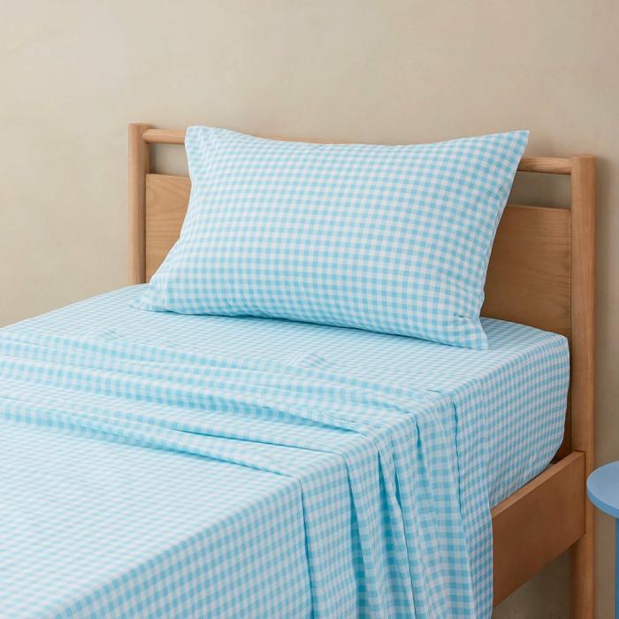 Quilt Covers & Coverlets |  Rylee Sky Gingham Sheet Set Kids Bedlinen Quilt Covers & Coverlets