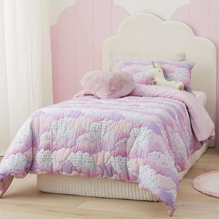 Quilt Covers & Coverlets |  Sleep In The Clouds Lilac Quilted Quilt Cover Set Kids Bedlinen Quilt Covers & Coverlets