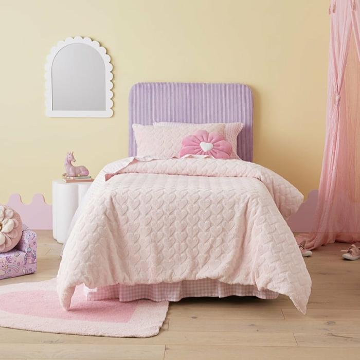 Quilt Covers & Coverlets |  Soft Heart Faux Fur Powder Pink Quilt Cover Set Kids Bedlinen Quilt Covers & Coverlets