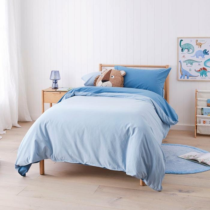 Quilt Covers & Coverlets |  Stonewashed Cotton Chambray Denim Quilt Cover Set Kids Bedlinen Quilt Covers & Coverlets