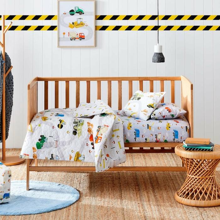 Quilt Covers & Coverlets |  Truck Town Multi Cot Quilted Quilt Cover Set Kids Bedlinen Quilt Covers & Coverlets