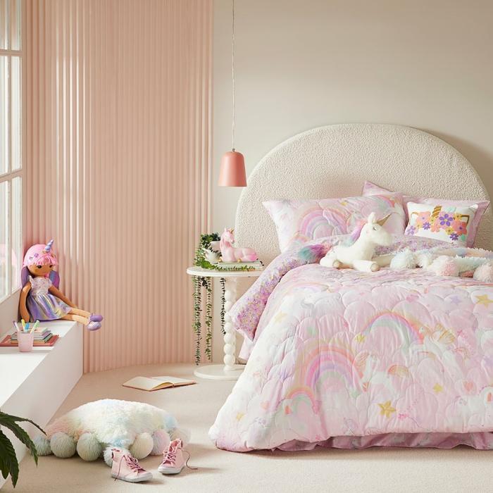 Quilt Covers & Coverlets |  Unicorn Squad Pink Quilted Quilt Cover Set Kids Bedlinen Quilt Covers & Coverlets