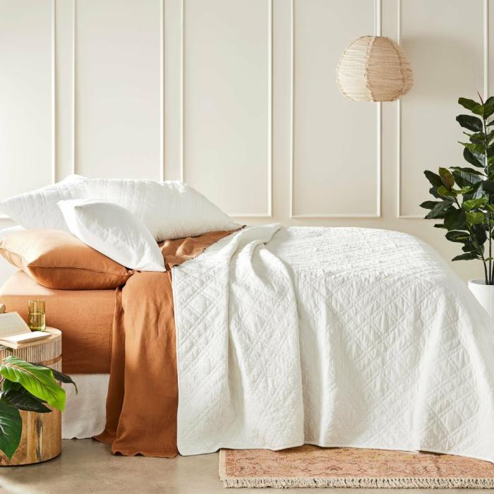 Quilt Covers |  Madelyn Quilted White Coverlet Separates Bedlinen Coverlets