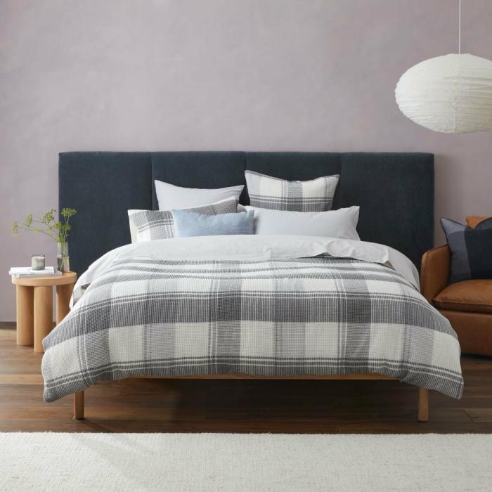 Quilt Covers |  Perry Steel Waffle Quilt Cover Set + Separates Bedlinen Quilt Covers