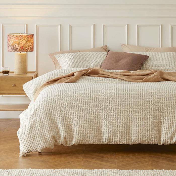 Quilt Covers |  Ren Waffle Oatmeal Quilt Cover Separates Bedlinen Quilt Covers