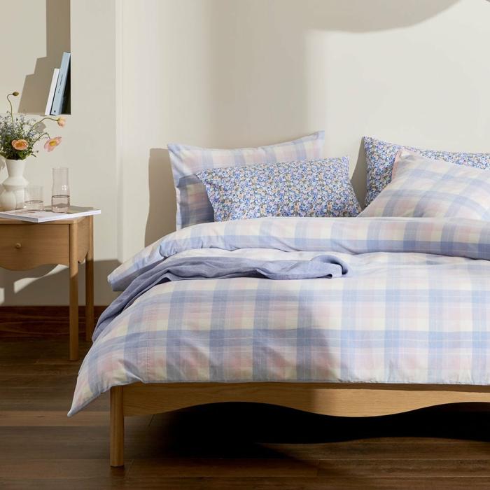 Quilt Covers |  Rylee Blue Check Corduroy Quilt Cover Set + Separates Bedlinen Quilt Covers