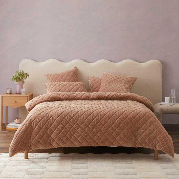 Quilt Covers |  Sawyer Velvet Hazelnut Quilted Quilt Cover Separates Bedlinen Quilt Covers