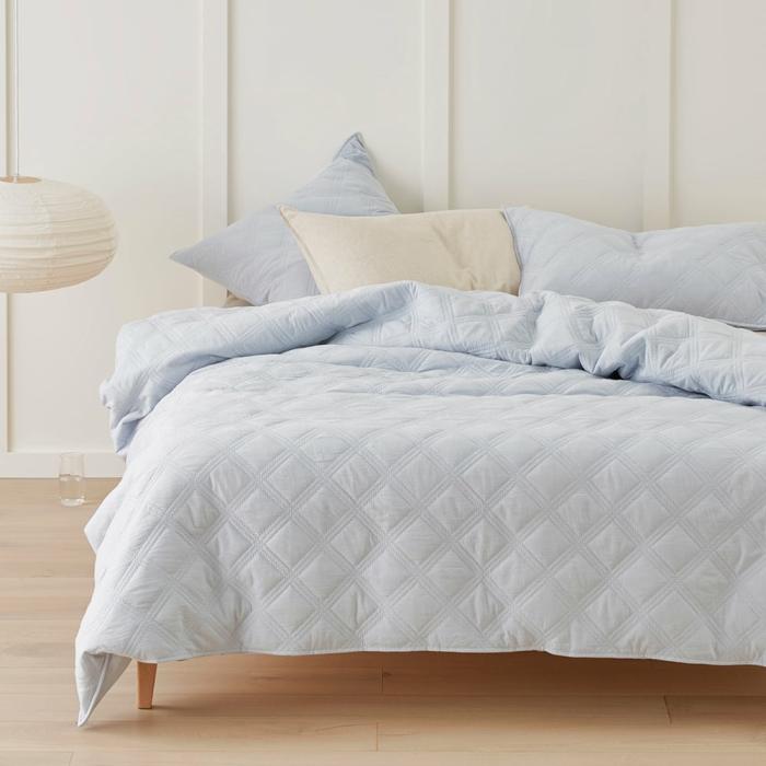 Quilt Covers |  Smith Quilted Blue Chambray Quilt Cover Separates Bedlinen Quilt Covers