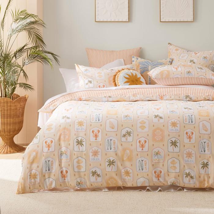 Quilt Covers |  Soleil Pastel Pink Quilt Cover Set + Separates Bedlinen Quilt Covers